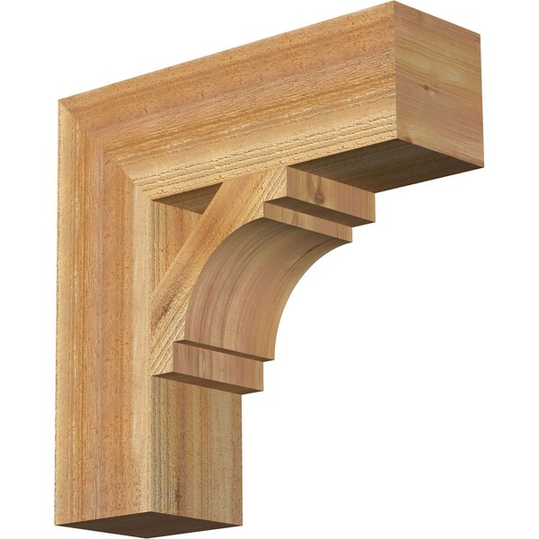 Ekena Millwork Merced Block Rough Sawn Bracket, Western Red Cedar, 6"W x 20"D x 20"H BKT06X20X20MRC05RWR - main